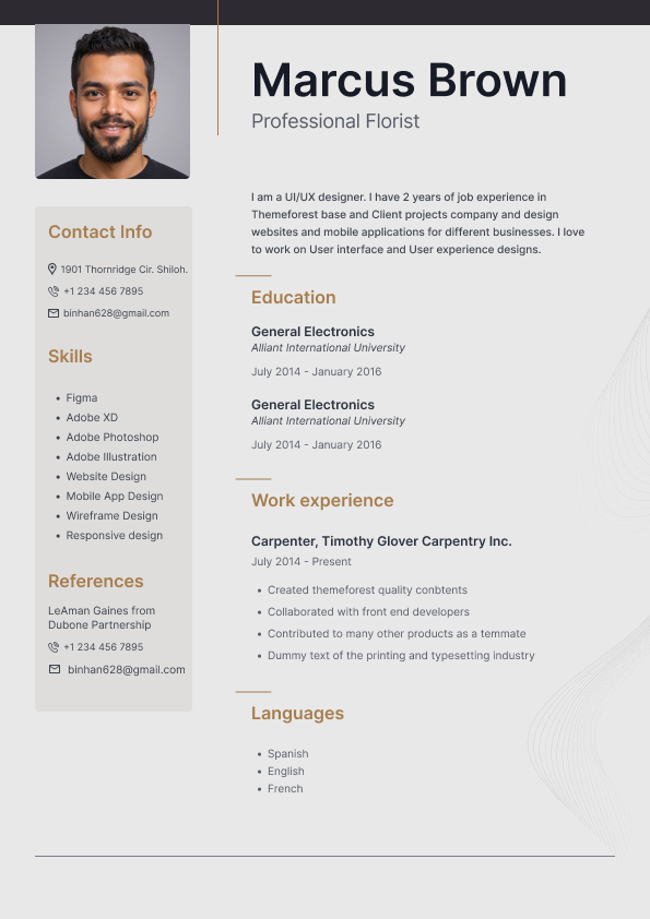 Resume Template Serenity